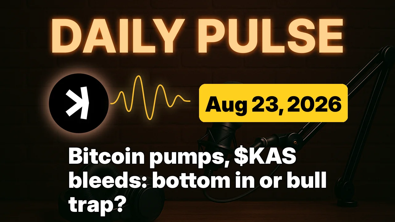 Bitcoin pumps, $KAS bleeds: bottom in or bull trap?
