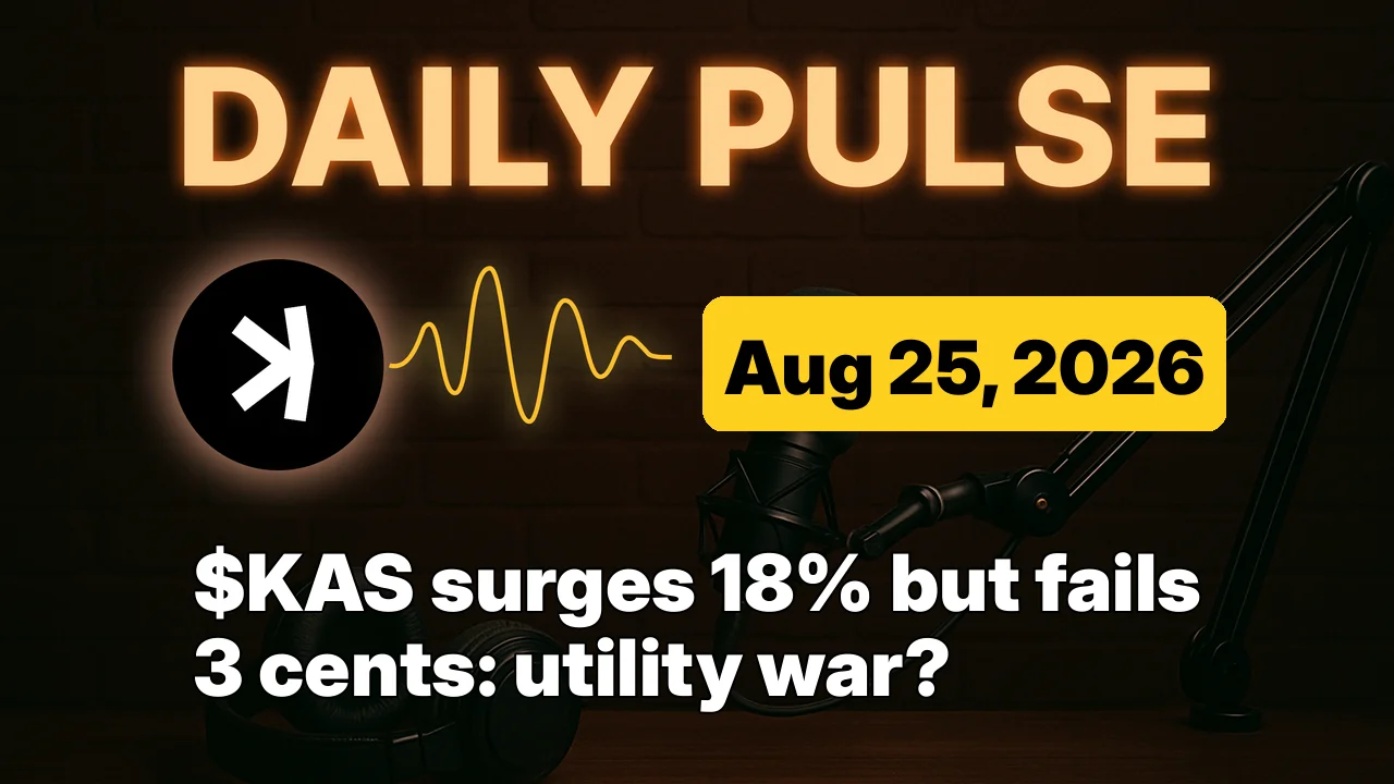 $KAS surges 18% but fails 3 cents: utility war?
