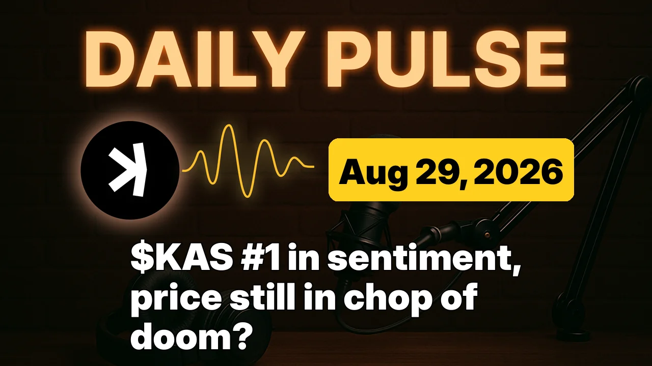 $KAS #1 in sentiment, price still in chop of doom?