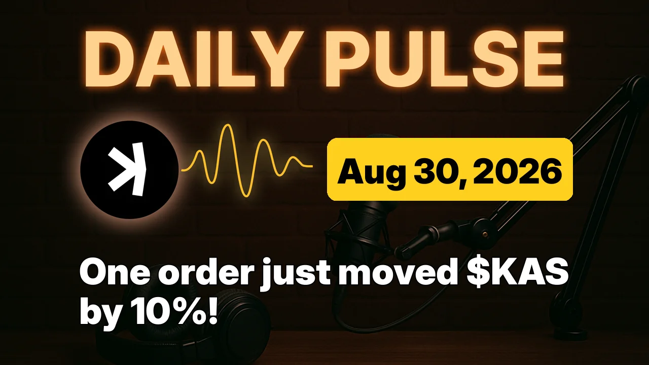 One order just moved $KAS by 10%!