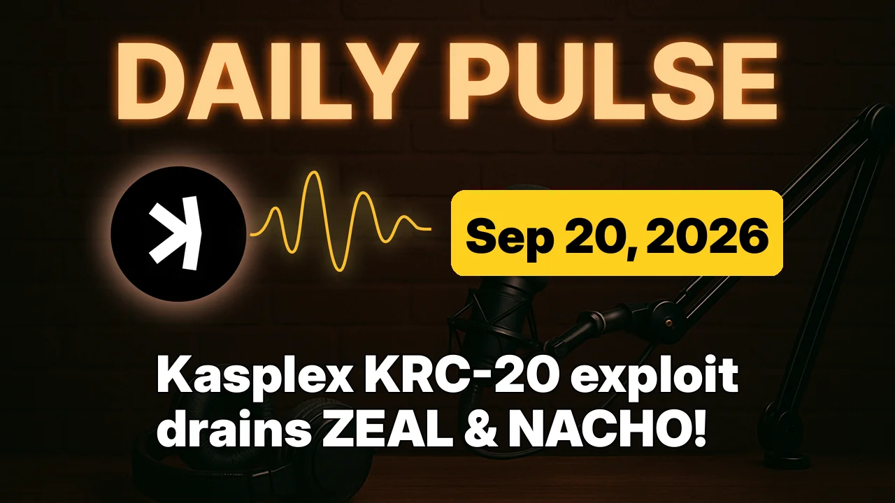 Kasplex KRC-20 exploit drains ZEAL & NACHO!