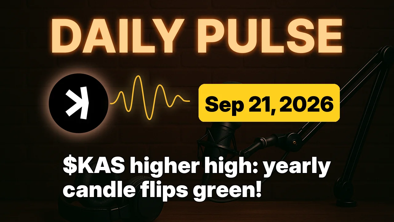$KAS higher high: yearly candle flips green!
