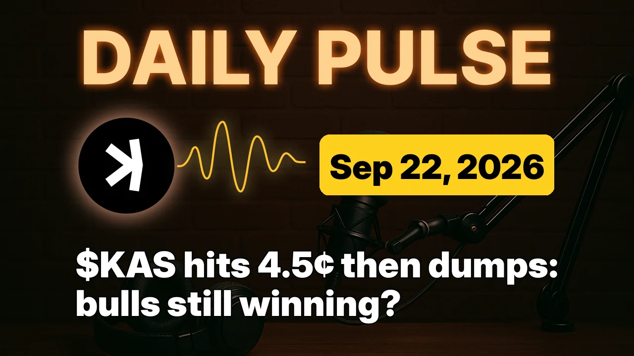 $KAS hits 4.5¢ then dumps: bulls still winning?