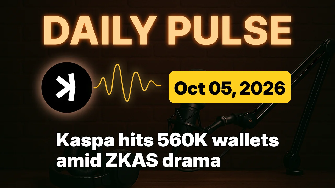 Kaspa hits 560K wallets amid ZKAS drama