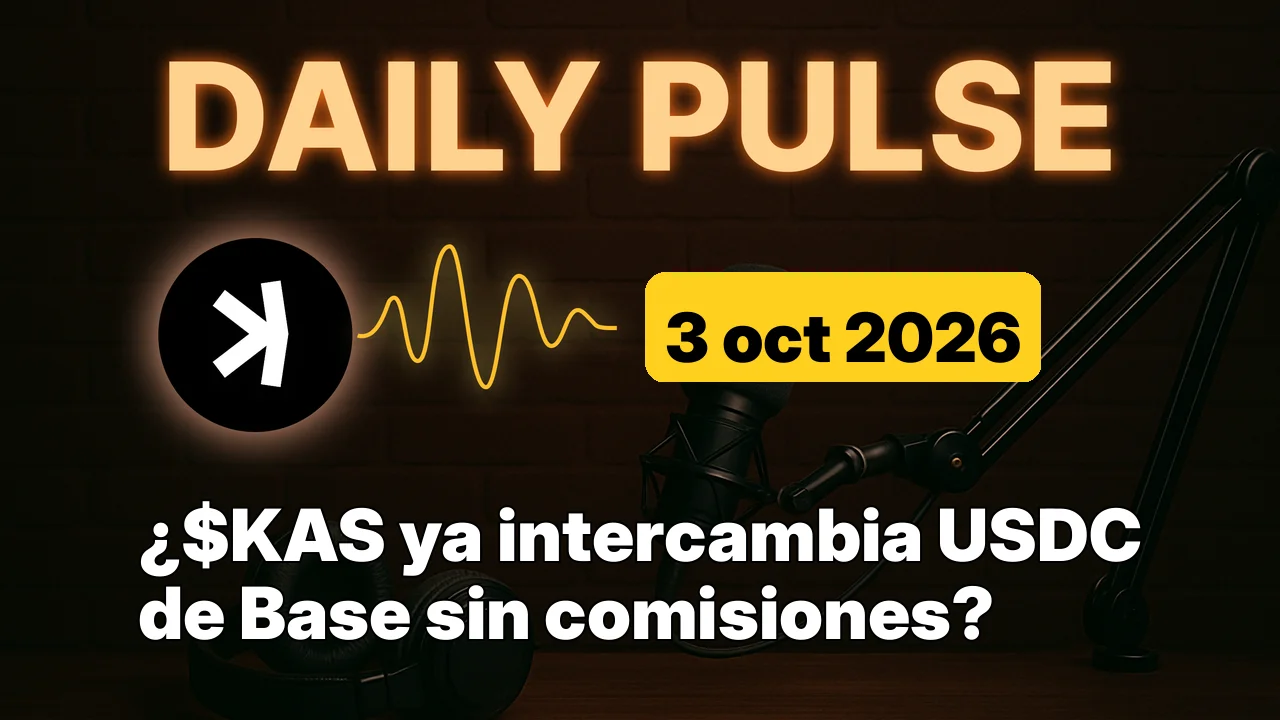 ¿$KAS ya intercambia USDC de Base sin comisiones?