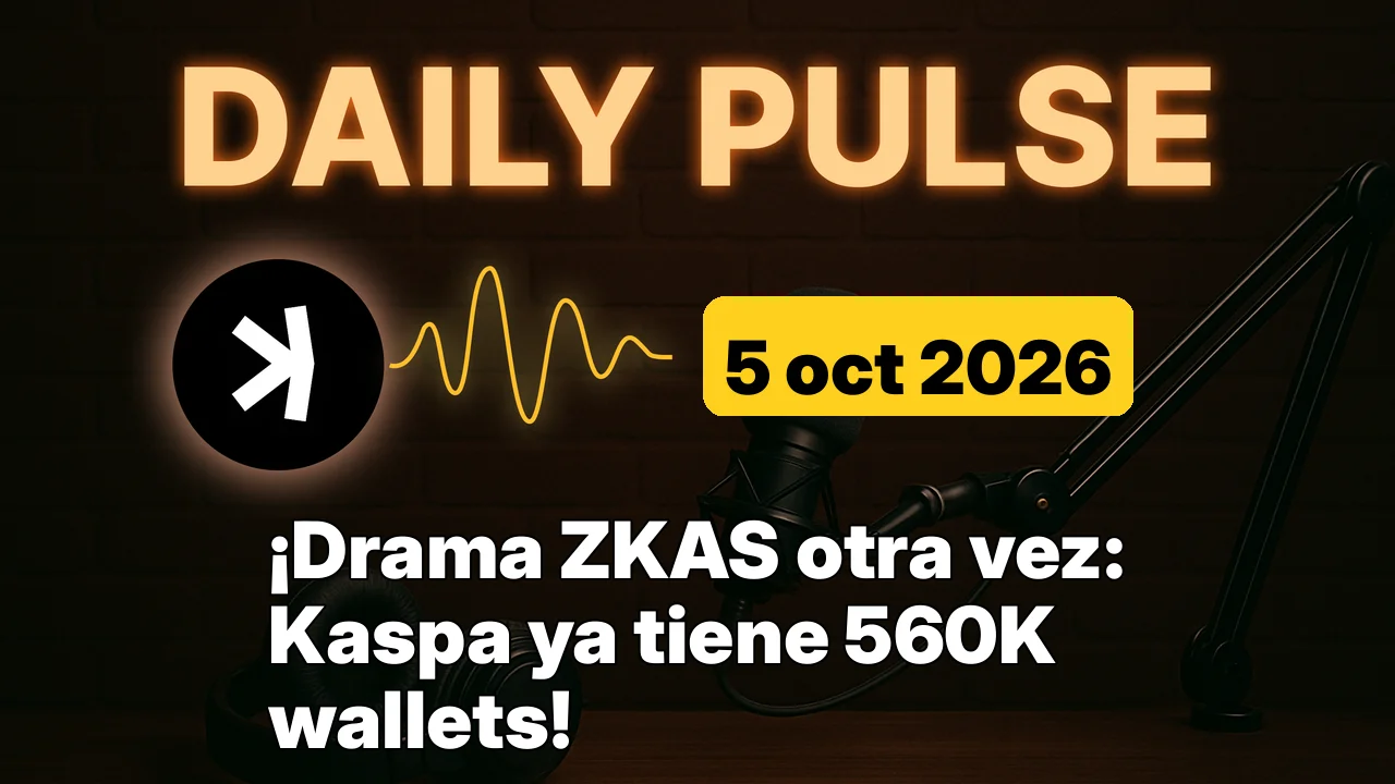 ¡Drama ZKAS otra vez: Kaspa ya tiene 560K wallets!