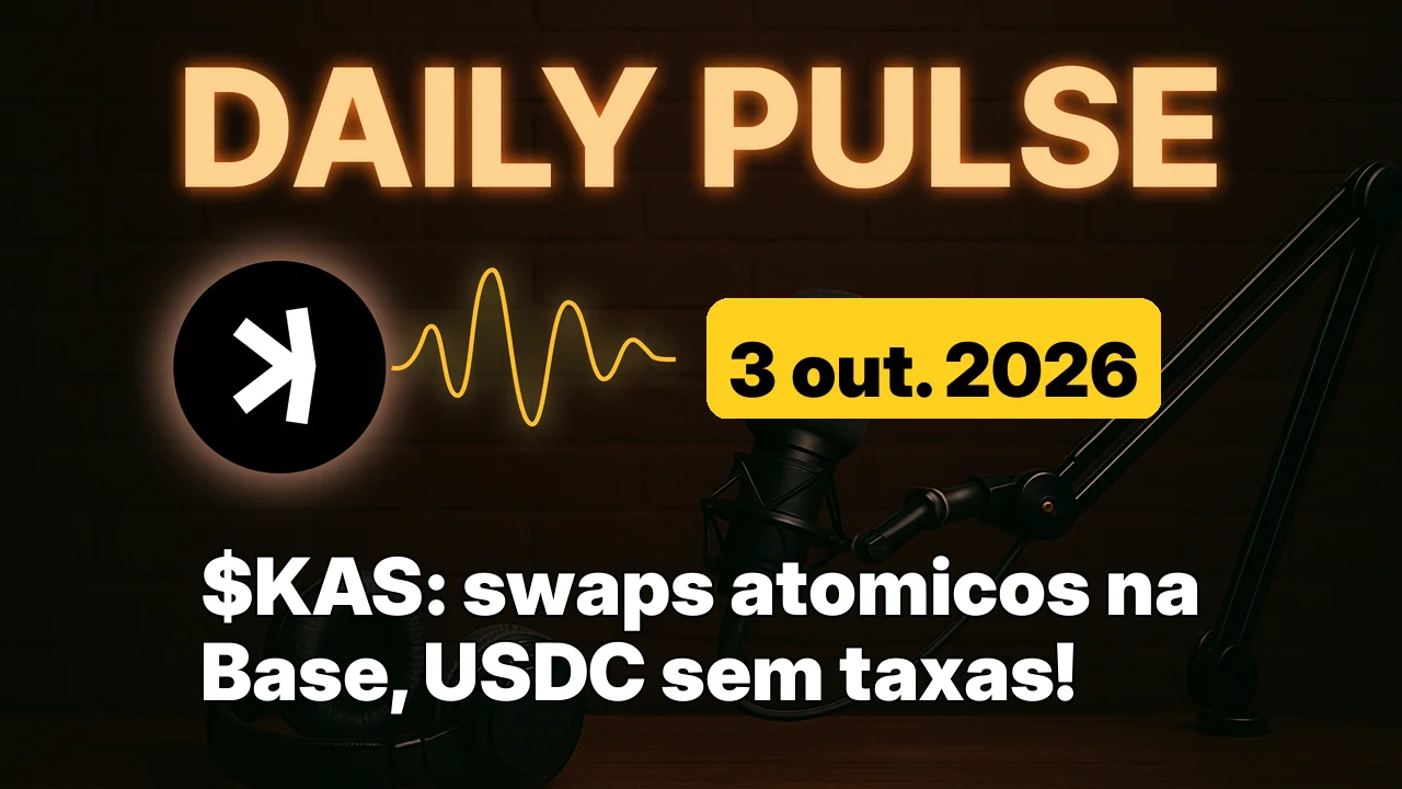 $KAS: swaps atomicos na Base, USDC sem taxas!
